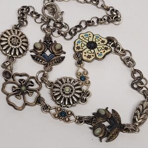 Lucky Brand Silver Necklace with Blue and Green Accents